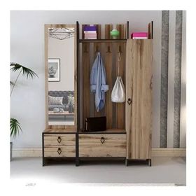 BMdekor Aynalı Loft Çırağan Portmanto