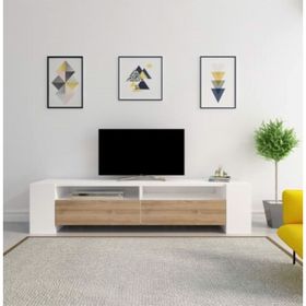 BMdekor BC203 Sasa Beyaz Ceviz TV Ünitesi