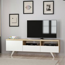 BMdekor Berrak Beyaz Safir Meşe 150 cm Tv Sehpası