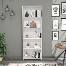BMdekor Beyaz Lilium 5 Raflı Dekoratif Kitaplık