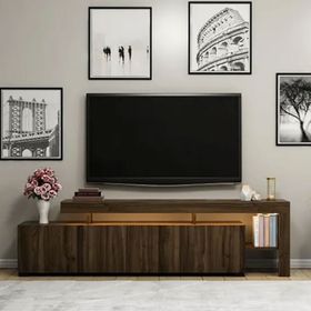 BMdekor Buğra Ceviz LED Işıklı 192 cm Tv Sehpası