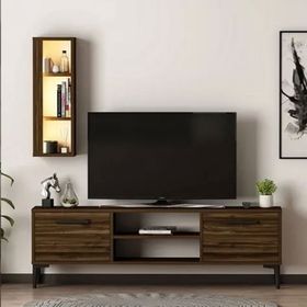 BMdekor Cunda Ceviz Led Işıklı 150 cm Tv Ünitesi