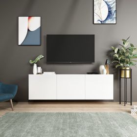BMdekor Duvara Asma Wishe Beyaz 150 cm Tv Sehpası