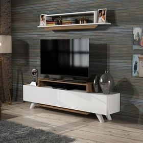 BMdekor Herry Beyaz Ceviz 150 cm Tv Ünitesi