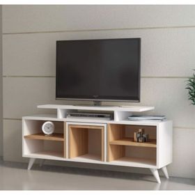 BMdekor Kervan Beyaz Teak TV Ünitesi