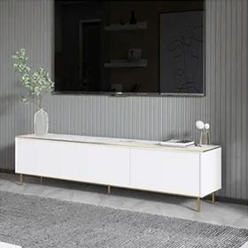 BMdekor Kozan Beyaz Mermer Desen Gold 180 cm Tv Sehpası