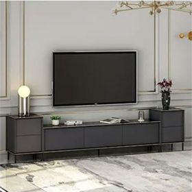 BMdekor Kozan Set Beyaz Gold 260 cm Tv Sehpası