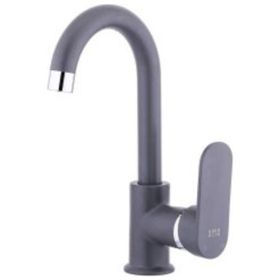 Bms 368G Mercan Kuğu Borulu Gri Lavabo Bataryası