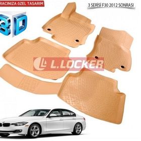 Bmw 3 F30 2012 Sonrası Bej 3D Havuzlu Paspas