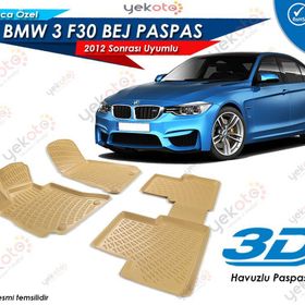 Bmw 3 F30 2012 Sonrası Bej 3D Havuzlu Paspas