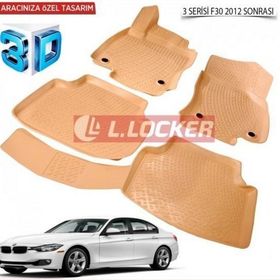 Bmw 3 F30 2012 Sonrası Bej 3D Havuzlu Paspas
