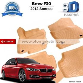 Bmw 3 F30 2012 Sonrası Bej 3D Havuzlu Paspas