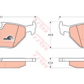 Bmw 3 Serisi E36 Arka Fren Balatası (E36) (09/90-02/98) [WVA 20180] - [ 123,1X44,9X17 MM ]