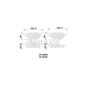 Bmw 3 Serisi E36 Arka Fren Balatası (E36) (09/90-02/98) [WVA 20180] - [ 123,1X44,9X17 MM ]