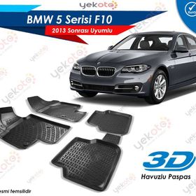 Bmw 5 F10 2013 Sonrası Siyah 3D Havuzlu Paspas