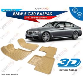 Bmw 5 G30 2017 Sonrası Bej 3D Havuzlu Paspas