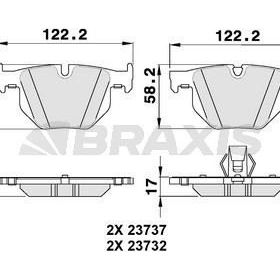 Bmw 5 Serisi E60 E61 Arka Fren Balatası (07/03-) 520I (07.2003-) [ 122X59,2X17 MM ]