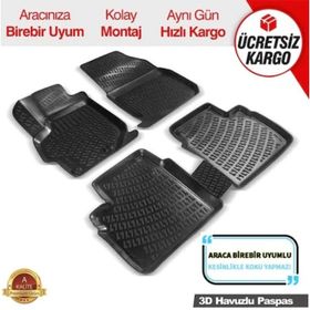Bmw 5 Serisi F10 2015 Model Kokusuz 3D Havuzlu Siyah Bej Oto Paspas