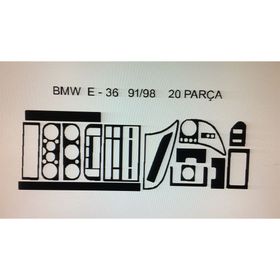 Bmw E36 1991/1997 Arası 20 Parça Maun Torpido Kaplama