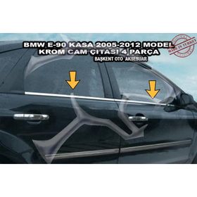 Bmw E90 2005-2012 4 Parça Krom Cam Çıtası