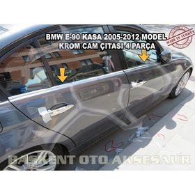 Bmw E90 2005-2012 4 Parça Krom Cam Çıtası