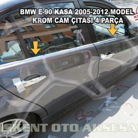 Bmw E90 2005-2012 Paslanmaz Çelik 4 Parça Krom Cam Çıtası