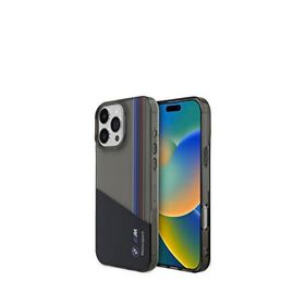 Bmw Iphone 16 Pro Max Yarı Transparan M Dizayn Çizgili Siyah Telefon Kılıfı