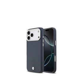 Bmw Iphone 17 Pro Max Metal Logolu Deri Magsafe Uyumlu Lacivert Telefon Kılıfı
