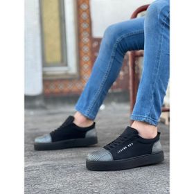 Boa BA0104 Bağcıklı Siyah Ekose Süet Kumaş Erkek Klasik Ayakkabı