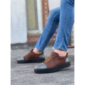 Boa BA0104 Bağcıklı Taba Ekose Süet Kumaş Erkek Klasik Ayakkabı