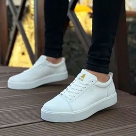 Boa BA0104 Beyaz Renk Cilt Kumaş Deri Erkek Klasik Ayakkabı