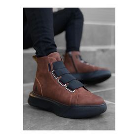 Boa Ba0142 Niser Moda Bantlı Erkek Yüksek Taban Kahverengi Spor Bot