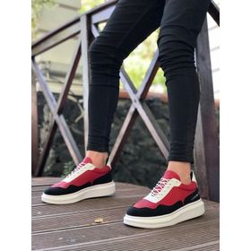 Boa BA0238 Beyaz Kırmızı Siyah Bağcıklı Erkek Ayakkabı