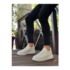 Boa BA0238 Yüksek Taban Beyaz Renk Bağcıklı Erkek Günlük Ayakkabı