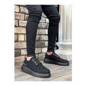 Boa BA0302 Kalın Taban Bağcıksız Tarz Casual Siyah Siyah Erkek Ayakkabı