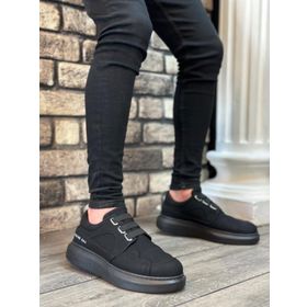 Boa BA0302 Kalın Taban Bağcıksız Tarz Casual Siyah Siyah Erkek Ayakkabı