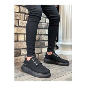 Boa BA0302 Kalın Taban Bağcıksız Tarz Casual Siyah Siyah Erkek Ayakkabı