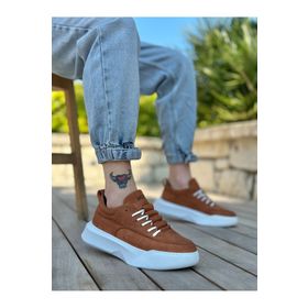 Boa BA0332 Taba Süet Beyaz Taban Merdiven Desen Erkek Spor Ayakkabı