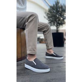 Boa BA0339 Kadife Gri Beyaz Taban Erkek Günlük Ayakkabı
