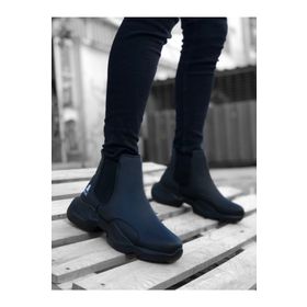 Boa Ba0444 Bağcıksız Rahat Yüksek Taban Siyah Erkek Spor Yarım Bilek Bot