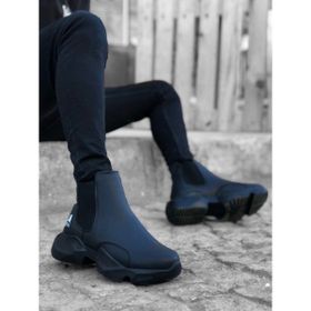 Boa Ba0444 Bağcıksız Rahat Yüksek Taban Siyah Erkek Spor Yarım Bilek Bot