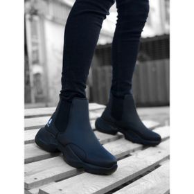 Boa Ba0444 Bağcıksız Rahat Yüksek Taban Siyah Erkek Spor Yarım Bilek Bot