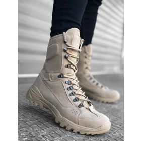 Boa BA0605 Krem Renk Askeri Model Bağcıklı Kalın Taban Erkek Bot