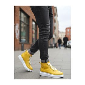 Boa BA0713 Bağcıklı Sarı Yüksek Taban Tarz Spor Erkek Bot