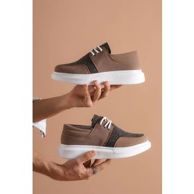 Boa KB-042 Taba - Siyah Renk Bağcıklı Model Erkek Günlük Ayakkabı