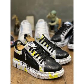 Boa KB02 Crocodile Siyah - Sarı Renk Splash Desen Erkek Günlük Ayakkabı