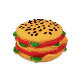 Bobo 8 cm Hamburger Figürlü Sesli Köpek Oyuncağı