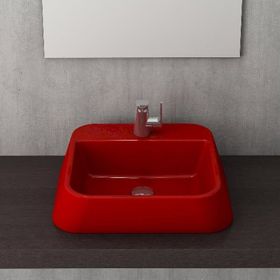 Bocchi 1005-019-0125 Firenze Parlak Kırmızı Çanak Lavabo