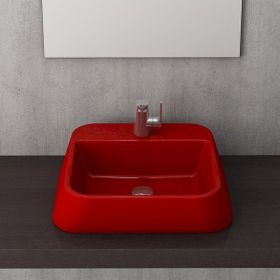 Bocchi 1005-019-0125 Firenze Parlak Kırmızı Çanak Lavabo