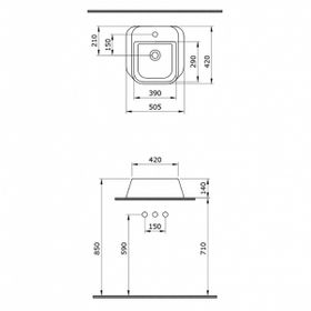 Bocchi 1074-004-0126 Mat Siyah Firenze Batarya Banklı Çanak Lavabo